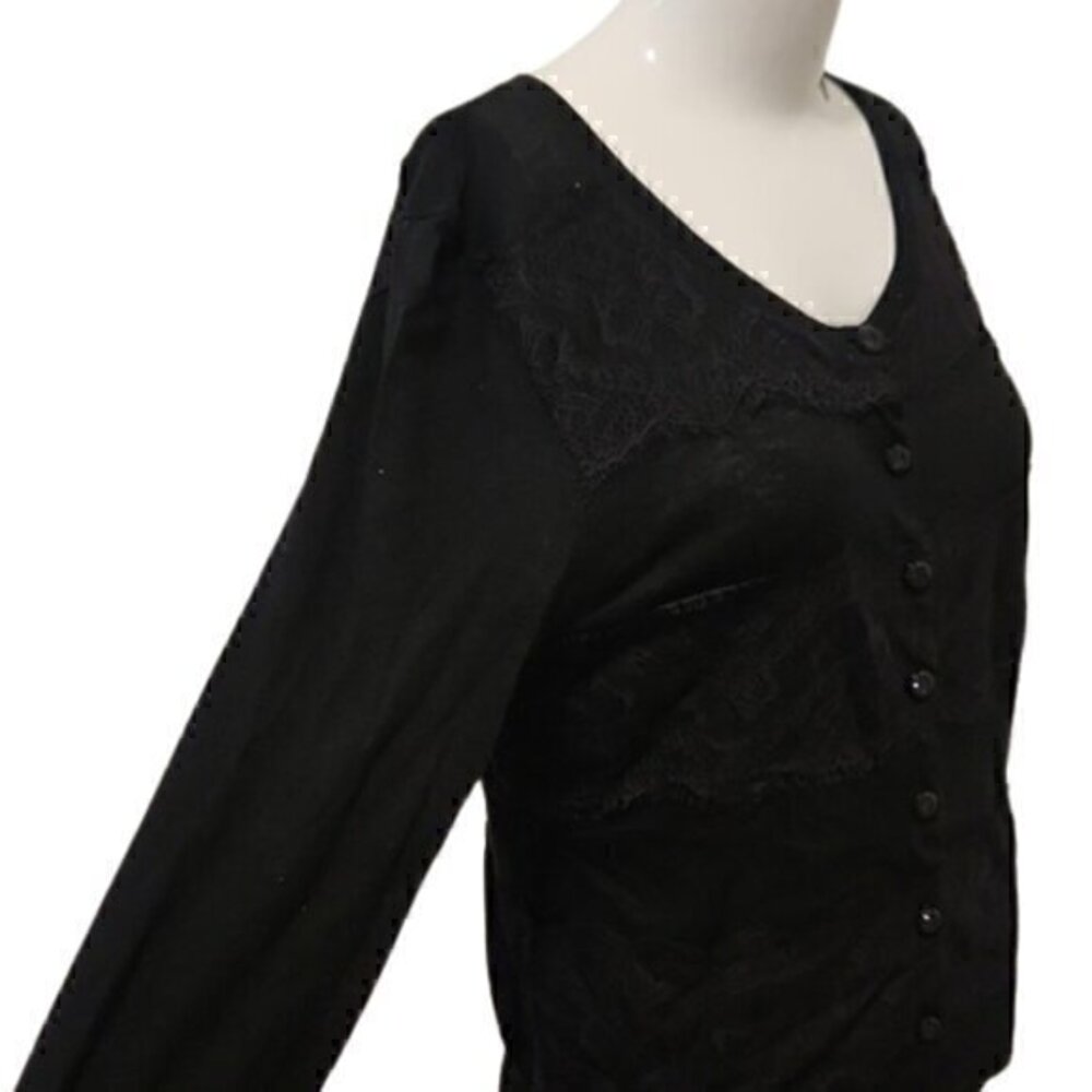 [Anthropologie Knitted & Knotted] Black Long Sleeve Button Up - Size M